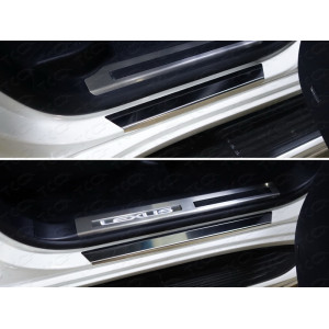 Накладки на пороги с гибом (лист зеркальный) Lexus LX 450d/LX 570 2015- (кроме F-Sport)