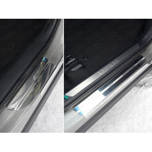 Накладки на пороги (лист зеркальный) 1мм Lexus NX 300h 2014-2017 (кроме F-Sport)