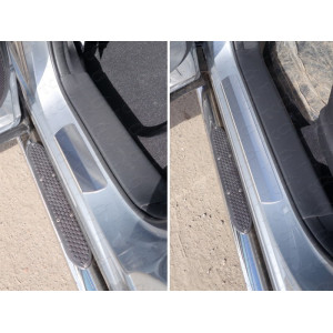 Накладки на пороги (лист шлифованный) 1мм Mazda CX-5 2012-2015