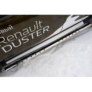 RENAULT Duster 2015 Пороги труба 75х42 овал с проступью