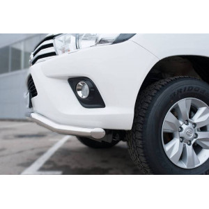 Toyota Hilux 2015 Защита переднего бампера d63 (волна) с декор надписью