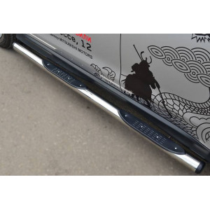 MITSUBISHI ASX 2012-2016 Пороги труба d76 с накладкой (вариант 2)