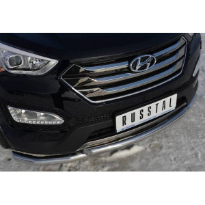 Hyundai Santa Fe 2012-2015 Защита переднего бампера d63 ( секции) d63 (дуга)