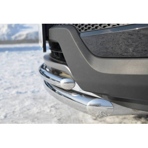 Hyundai Santa Fe 2012-2015 Защита переднего бампера d63/42 (дуга)