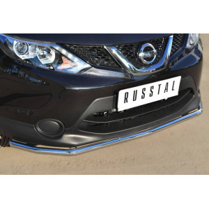 Nissan Qashqai 2014-2018 Защита переднего бампера d42 (секции)