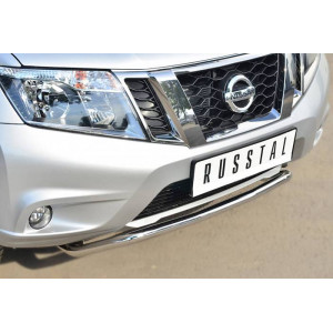Nissan Terrano 2014- Защита переднего бампера d42 (волна) под машину