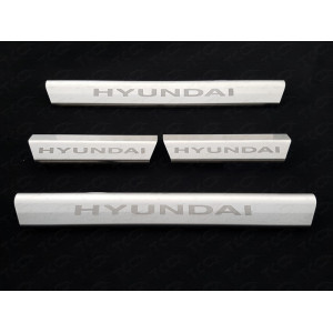 Накладки на пороги внутренние (лист шлифованный надпись Hyundai) Hyundai i40 2011-2018