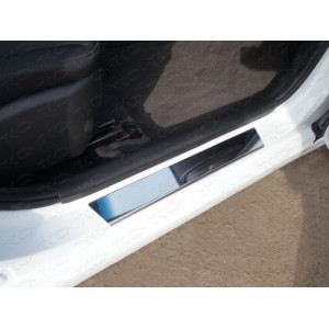 Накладки на пороги (лист зеркальный) Hyundai Solaris (седан/хетчбэк) 2014-2017