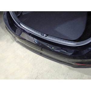 Накладка на задний бампер (лист зеркальный) Hyundai Solaris 2 (седан) 2017-