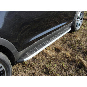 Пороги алюминиевые с пластиковой накладкой (1720 из 2-х мест) Kia Sportage 2010-2014