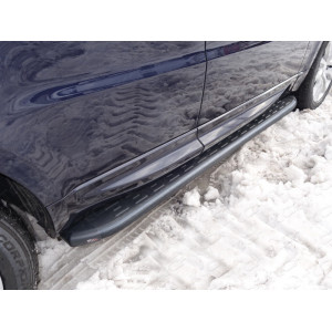 Пороги алюминиевые с пластиковой накладкой (карбон черные) 1920 мм Land Rover Range Rover Sport 2015-