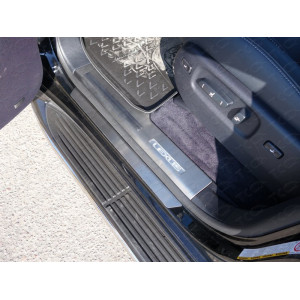 Накладки на пороги (лист зеркальный) Lexus LX 570 Sport 2014-2015