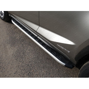 Пороги алюминиевые с пластиковой накладкой 1720 мм Lexus NX 200 2014-2017 (кроме F-Sport) 