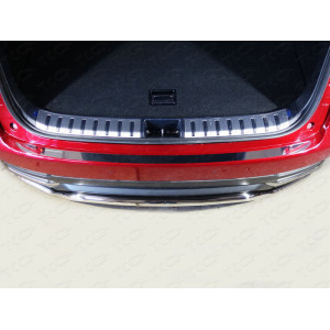 Накладка на задний бампер (лист зеркальный) Lexus NX 2017- (кроме F-Sport)