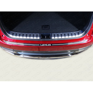 Накладка на задний бампер (лист зеркальный надпись Lexus) Lexus NX 2017- (кроме F-Sport)