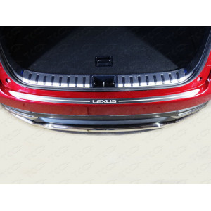 Накладка на задний бампер (лист шлифованный надпись Lexus) Lexus NX 2017- (кроме F-Sport)