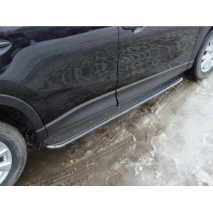 Пороги с площадкой (нерж. лист) 42,4 мм Mazda CX-5 2012-2015