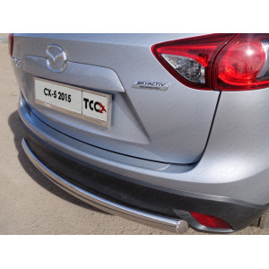 Накладка на задний бампер (лист зеркальный) 1мм Mazda CX-5 2012-2015