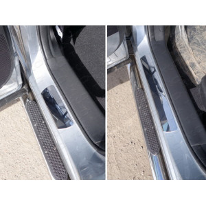 Накладки на пороги (лист зеркальный) 1мм Mazda CX-5 2012-2015