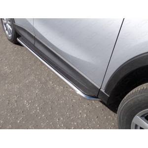 Пороги с площадкой (нерж.лист) 42,4 мм Mazda CX-5 2015-2016
