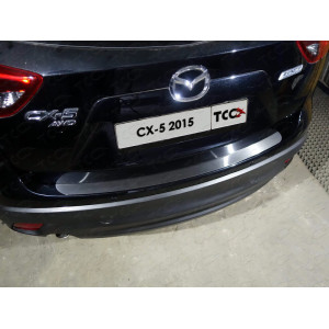 Накладка на задний бампер (лист шлифованный) 1мм Mazda CX-5 2015-2016