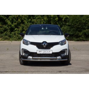 Защита переднего бампера двойная 63/63 мм (НПС) Renault Kaptur 2016