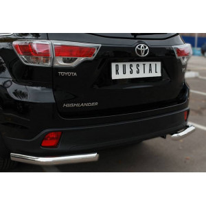 Toyota Highlander 2014-2016 Защита заднего бампера уголки d63(секции)
