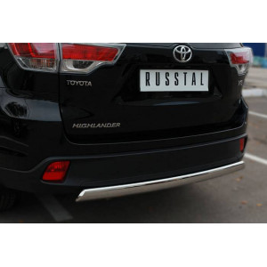 Toyota Highlander 2014-2016 Защита заднего бампера d75х42 (дуга)