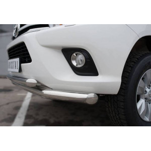Toyota Hilux 2015 Защита переднего бампера d76 (секции) d63 (дуга)