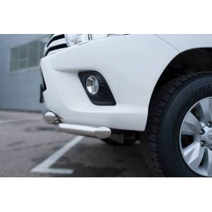 Toyota Hilux 2015 Защита переднего бампера d63 (дуга) d63 (уголки)+клыки