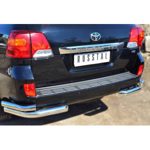 Toyota Land Cruiser 200 2012-2015 Защита заднего бампера уголки d76(секции) d63 (секции)