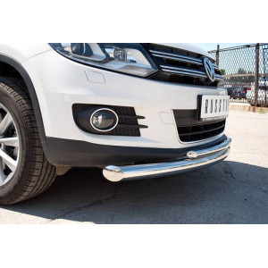 VolksWagen Tiguan Sport & Style 2011-2016 Защита переднего бампера d63 секции