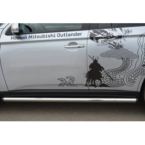 Mitsubishi Outlander 2012-2014 Пороги труба d63 (вариант 2)