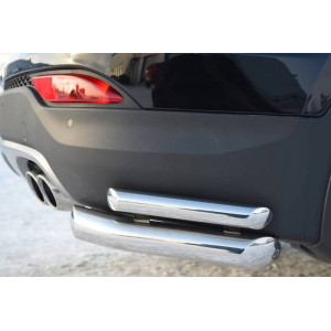 Hyundai Santa Fe 2012-2015 Защита заднего бампера уголки d63/42