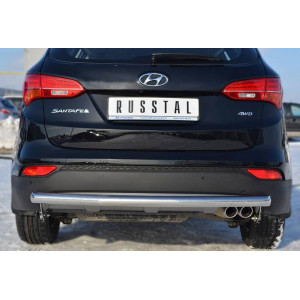 Hyundai Santa Fe 2012-2015 Защита заднего бампера d63 (дуга)