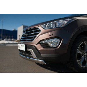 HYUNDAI SANTA FE GRAND 2014-2015 Защита переднего бампера d75х42 (дуга)