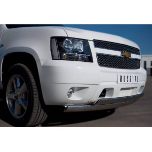Chevrolet Tahoe 2012-2014 Защита переднего бампера d75/42х75/42 овалы