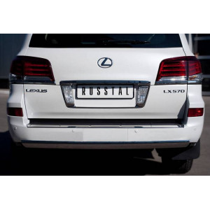 Lexus LX570 2012-2015 Защита заднего бампера d75х42 овал