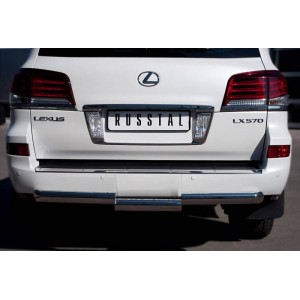 Lexus LX570 2012-2015 Защита заднего бампера d76 (ступень)