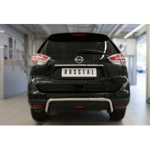 Nissan X-Trail 2015 Защита заднего бампера d42 (волна)