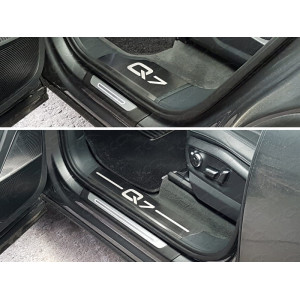 Накладки на пороги (лист шлифованный надпись Q7) Audi Q7 2015-