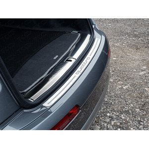 Накладки на задний бампер (лист шлифованный надпись quattro) Audi Q7 2015-