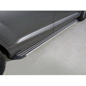 Пороги алюминиевые "Slim Line Silver" 2020 мм Audi Q7 2015-