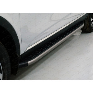 Пороги алюминиевые с пластиковой накладкой (карбон серые) 1720 мм Renault Arkana 2019-