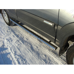 Пороги овальные с проступью 75?42 мм Chevrolet Niva (Bertone Edition) 2011-