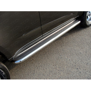 Пороги с площадкой (нерж. лист) 60,3 мм Chevrolet Trailblazer 2013-