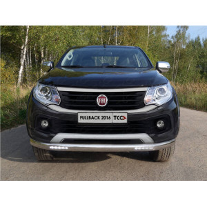 Защита передняя нижняя (овальная с ДХО) 75х42 мм Fiat Fullback 2016-