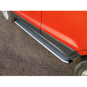 Пороги с площадкой (нерж. лист) 42,4 мм Ford EcoSport 2014-