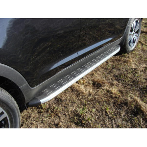 Пороги алюминиевые с пластиковой накладкой (1820 из 2-х мест) Ford Edge 2014-2015