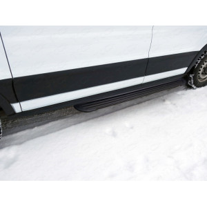 Порог алюминиевые "Slim Line Black" 1720 мм (правый) Ford Transit 2016-